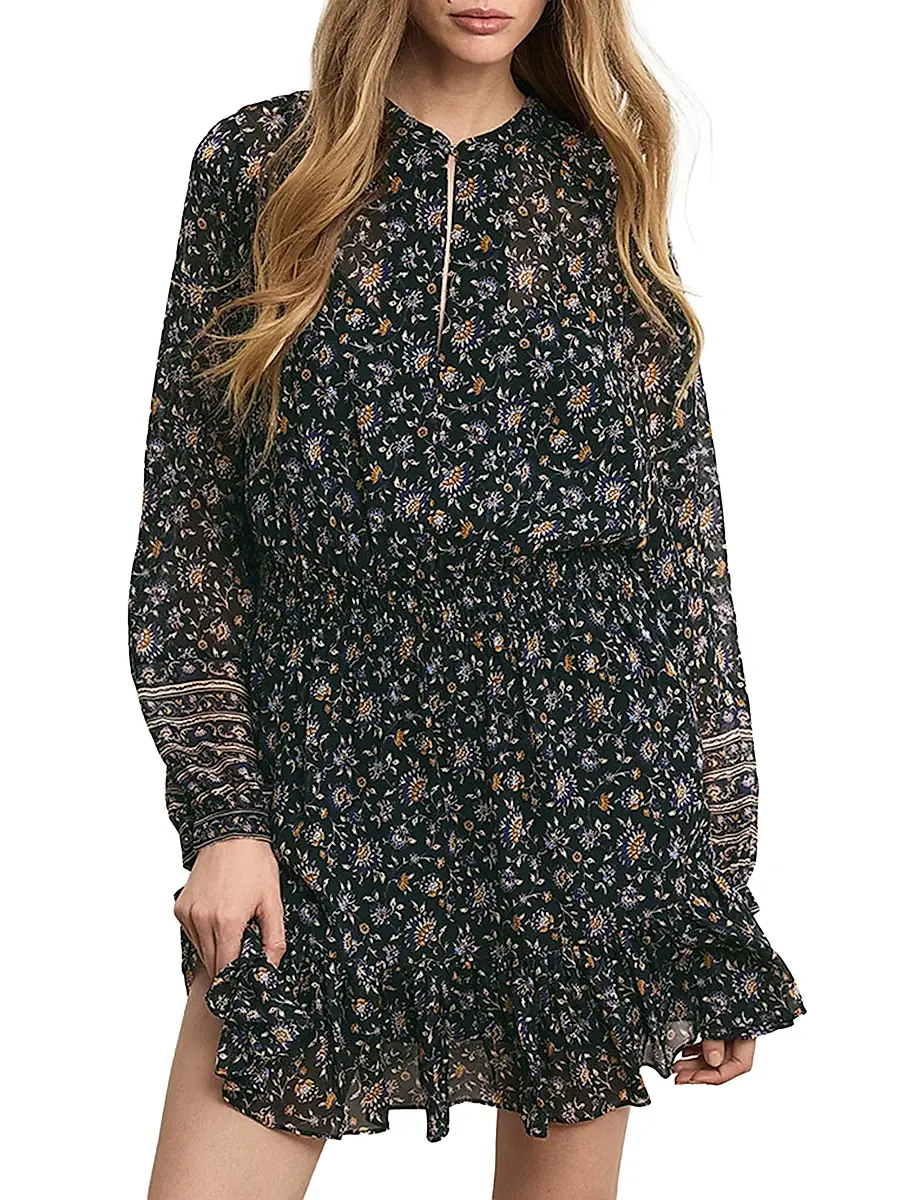 Veronica Beard Women's Mirabel Printed Silk Minidress | Thumbnail 2