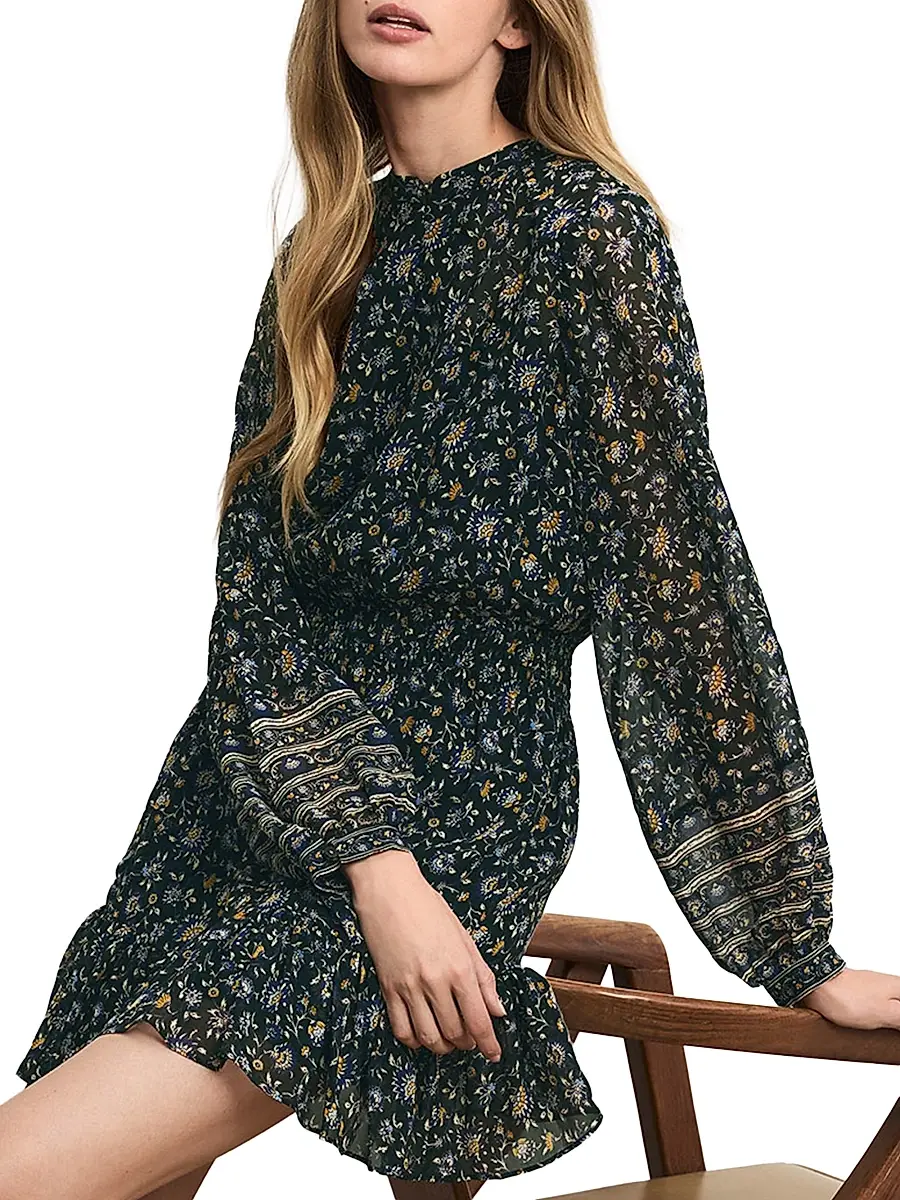 Veronica Beard Women's Mirabel Printed Silk Minidress | Thumbnail 5