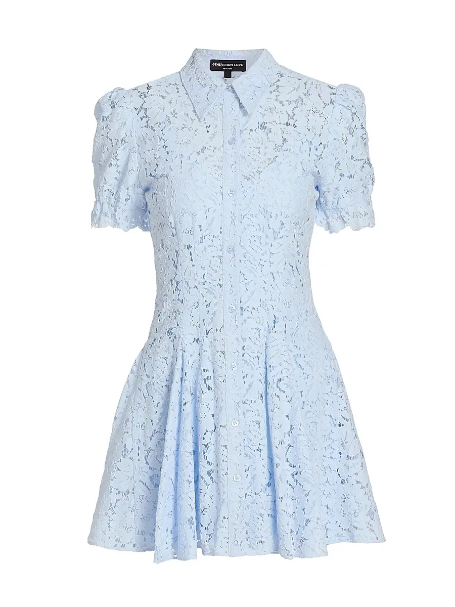 Generation Love Women's Swanetta Lace Minidress - Light Blue | Image 1 Generation Love Women's Swanetta Lace Minidress - Light Blue | Image 1
