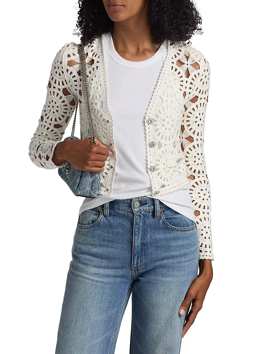 Generation Love Women's Melody Crochet Cardigan | Thumbnail 3
