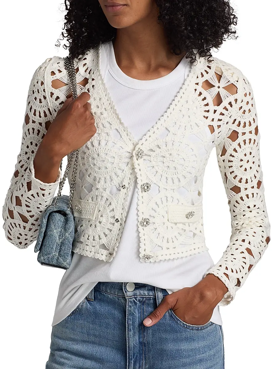 Generation Love Women's Melody Crochet Cardigan | Thumbnail 6