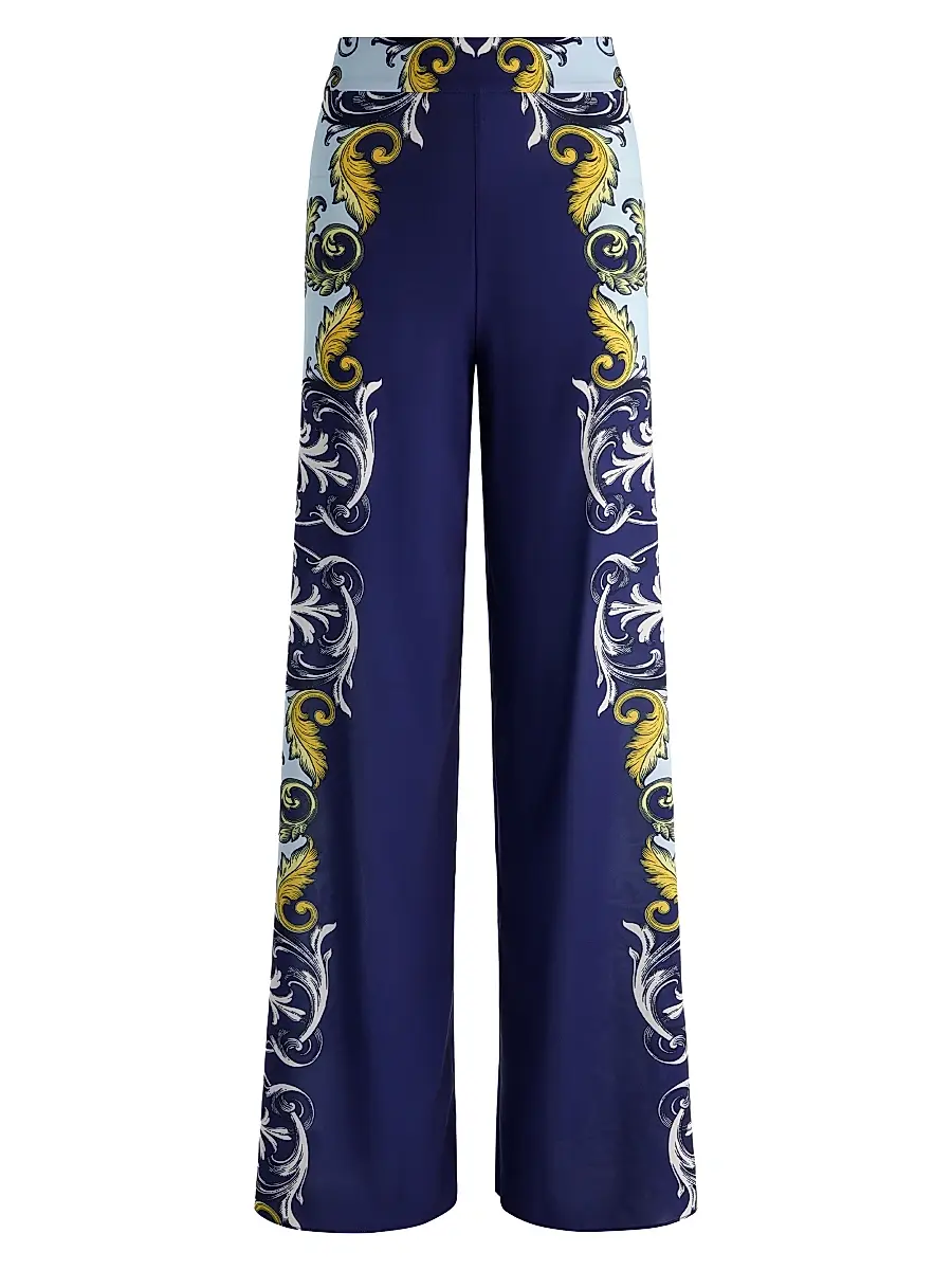 Alice + Olivia Women's Athena Printed Wide-Leg Pants | Image 1 Alice + Olivia Women's Athena Printed Wide-Leg Pants | Image 1