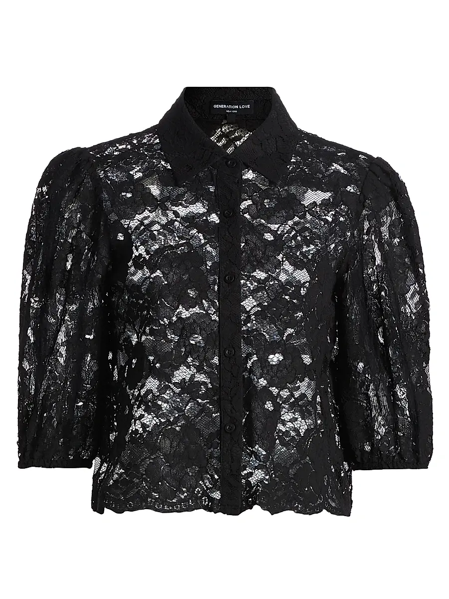 Generation Love Women's Tammy Floral Lace Shirt