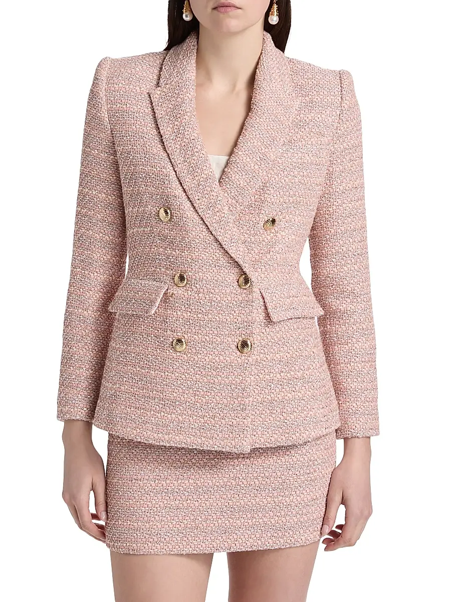 Generation Love Women's Arielle Tweed Double-Breasted Blazer | Thumbnail 3