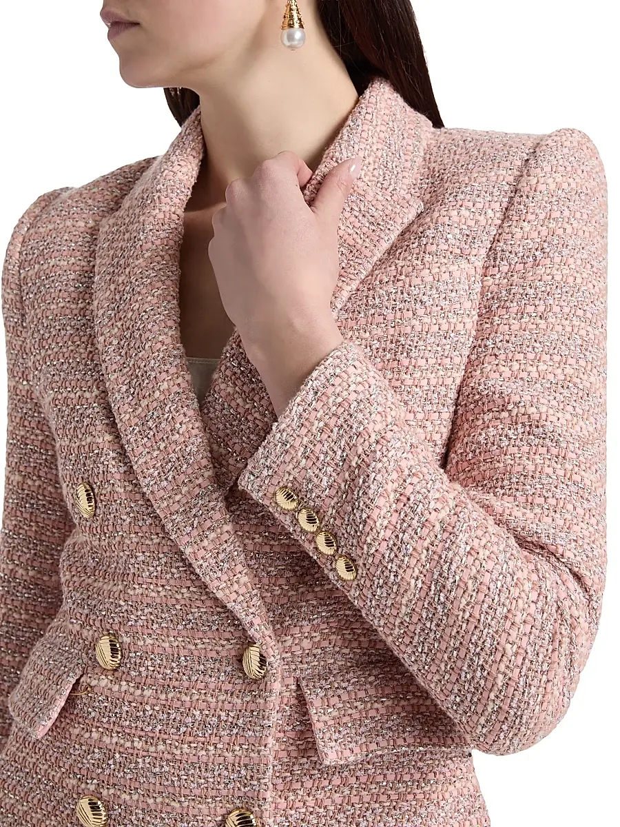 Generation Love Women's Arielle Tweed Double-Breasted Blazer | Thumbnail 6