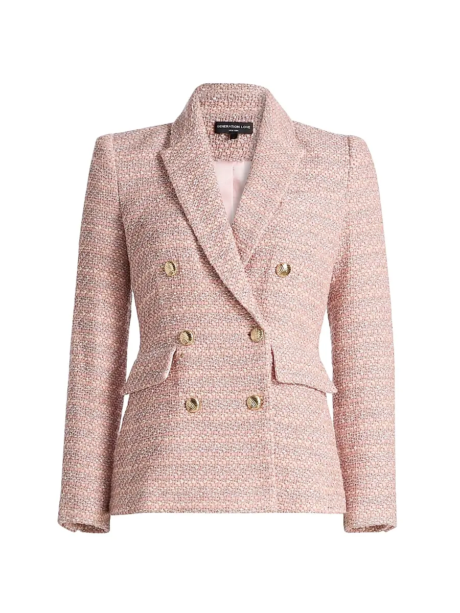 Generation Love Women's Arielle Tweed Double-Breasted Blazer