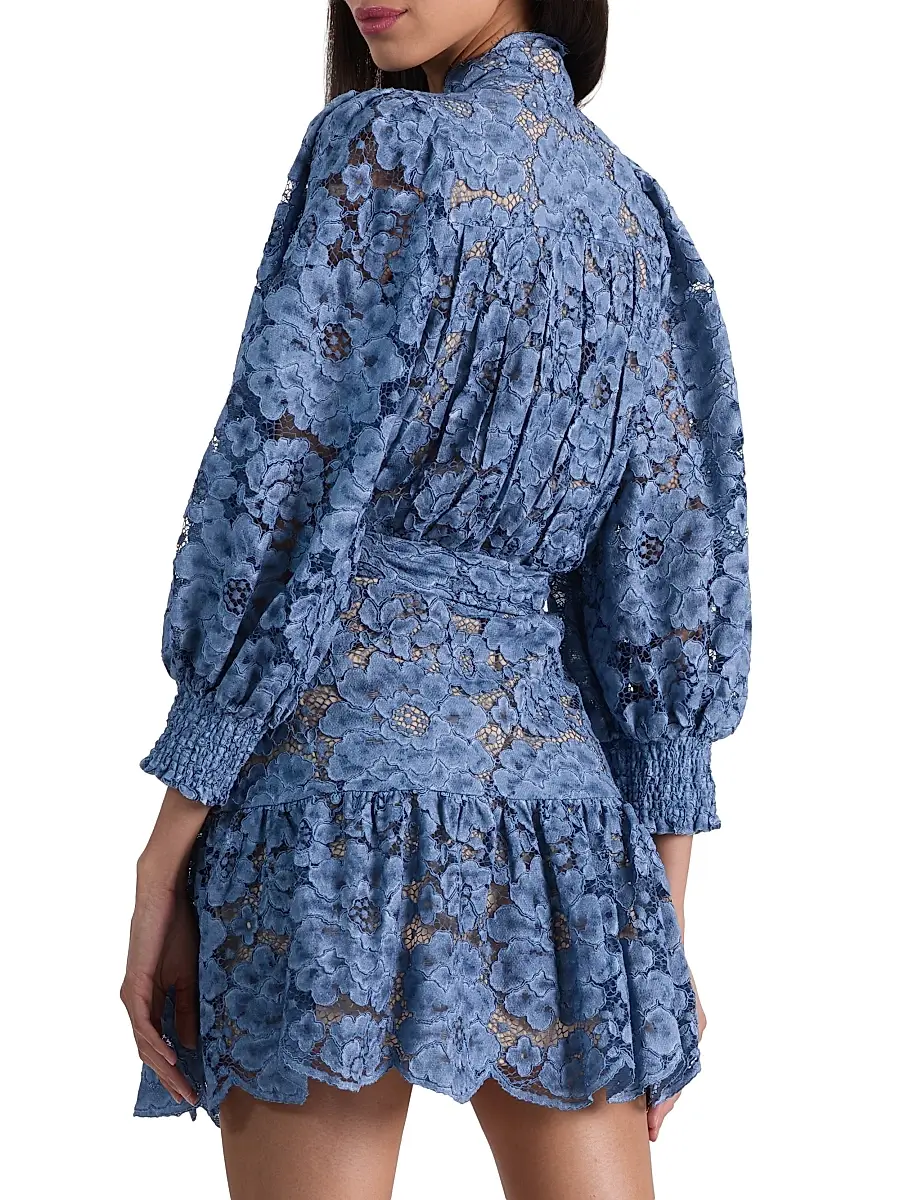 Alice + Olivia Women's Cora Floral Open-Knit Minidress | Thumbnail 5 Alice + Olivia Women's Cora Floral Open-Knit Minidress | Thumbnail 5