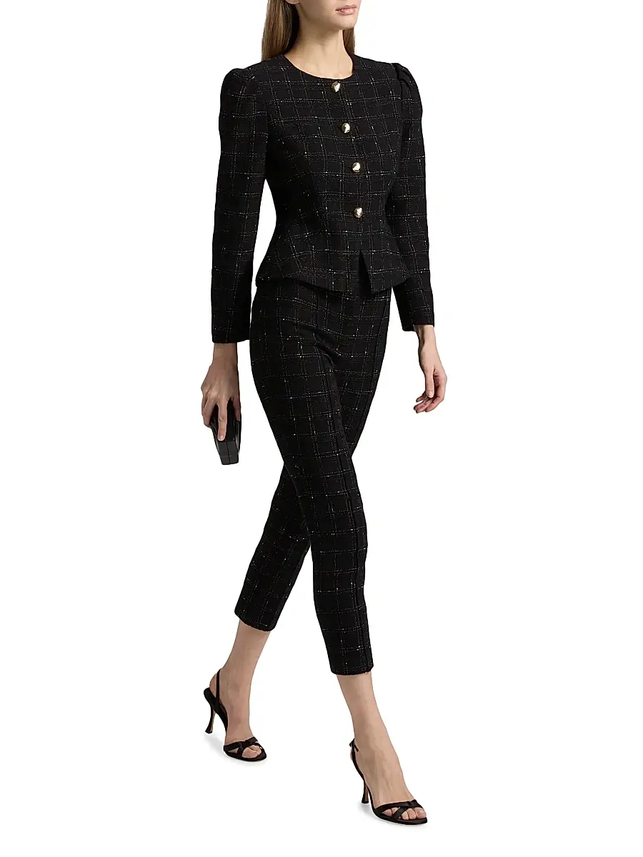Generation Love Women's Tula Windowpane Tweed Crop Pants | Thumbnail 2 Generation Love Women's Tula Windowpane Tweed Crop Pants | Thumbnail 2