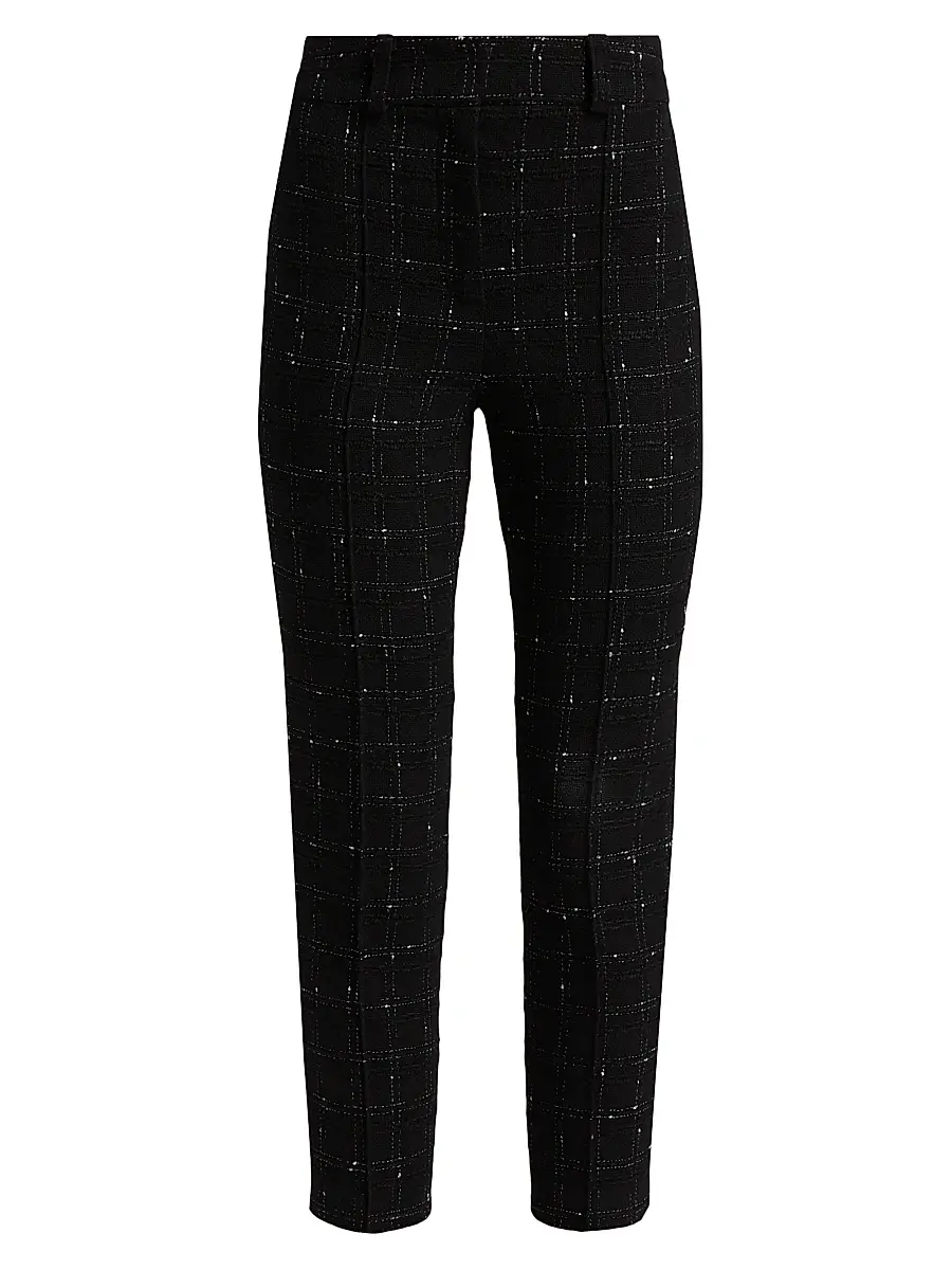 Generation Love Women's Tula Windowpane Tweed Crop Pants - Black White | Image 1 Generation Love Women's Tula Windowpane Tweed Crop Pants - Black White | Image 1