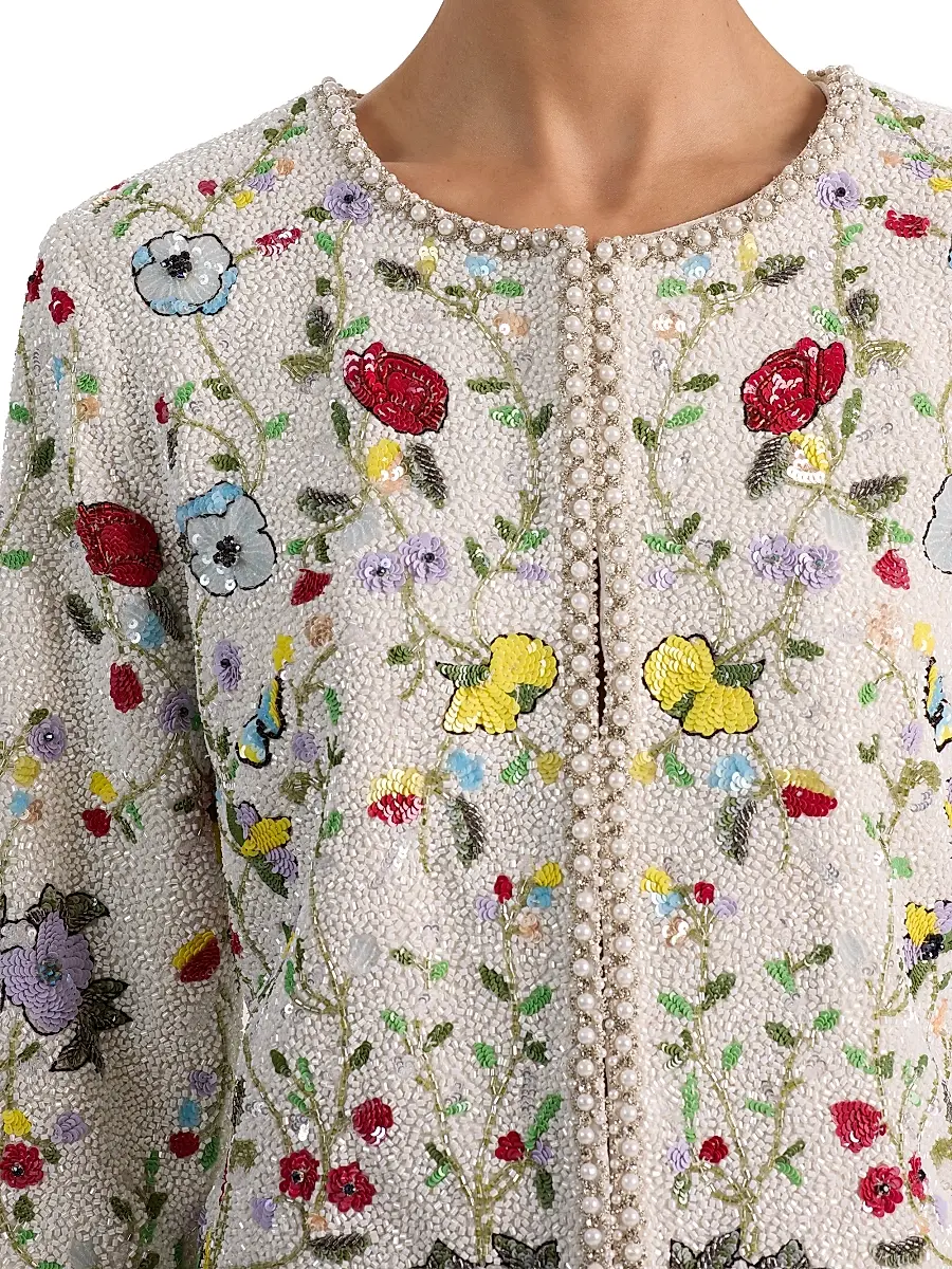 Alice + Olivia Women's Kidman Embellished Boxy Jacket | Thumbnail 6 Alice + Olivia Women's Kidman Embellished Boxy Jacket | Thumbnail 6