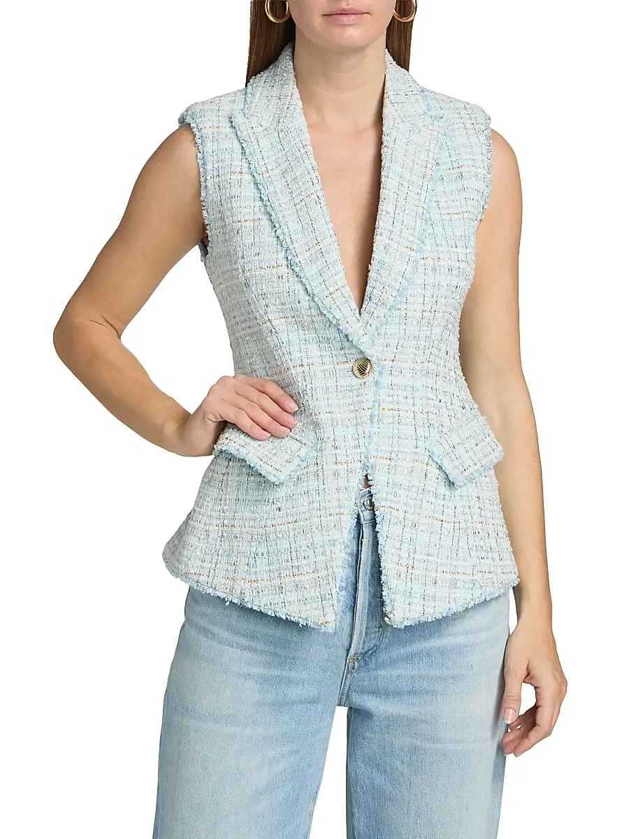 Generation Love Women's Rialto Tweed Sleeveless Blazer | Thumbnail 3