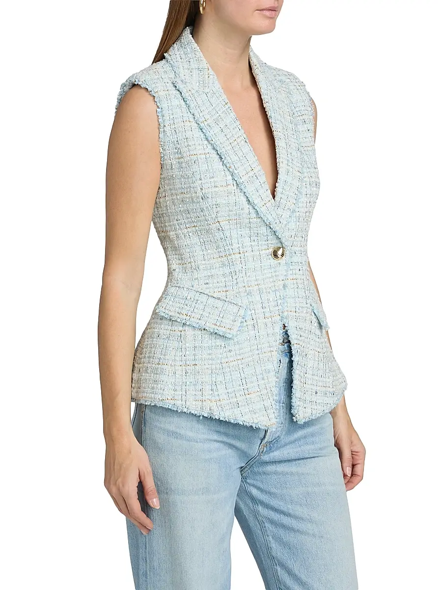 Generation Love Women's Rialto Tweed Sleeveless Blazer | Thumbnail 4