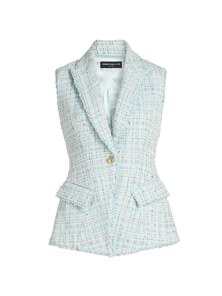 Generation Love Women's Rialto Tweed Sleeveless Blazer