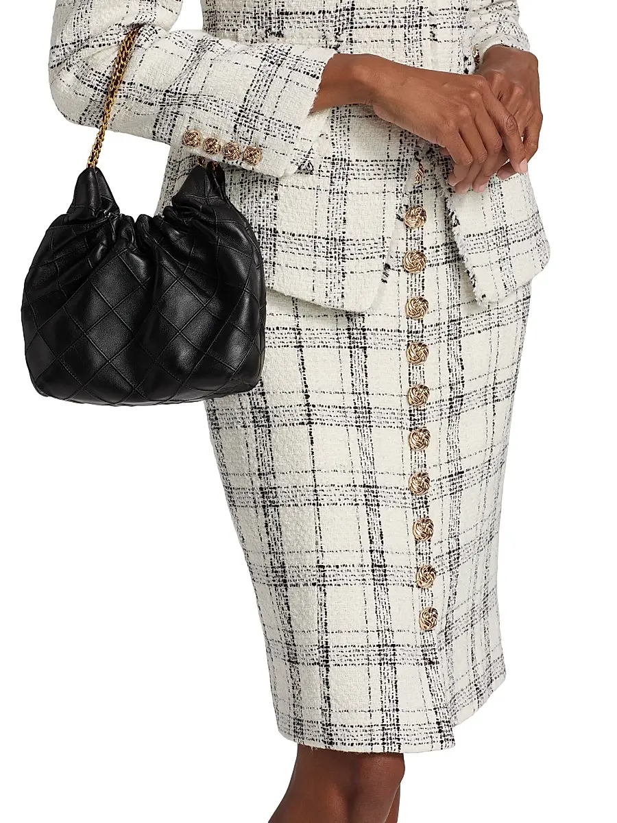 Generation Love Women's Riley Windowpane Metallic-Tweed Knee-Length Skirt | Thumbnail 6 Generation Love Women's Riley Windowpane Metallic-Tweed Knee-Length Skirt | Thumbnail 6