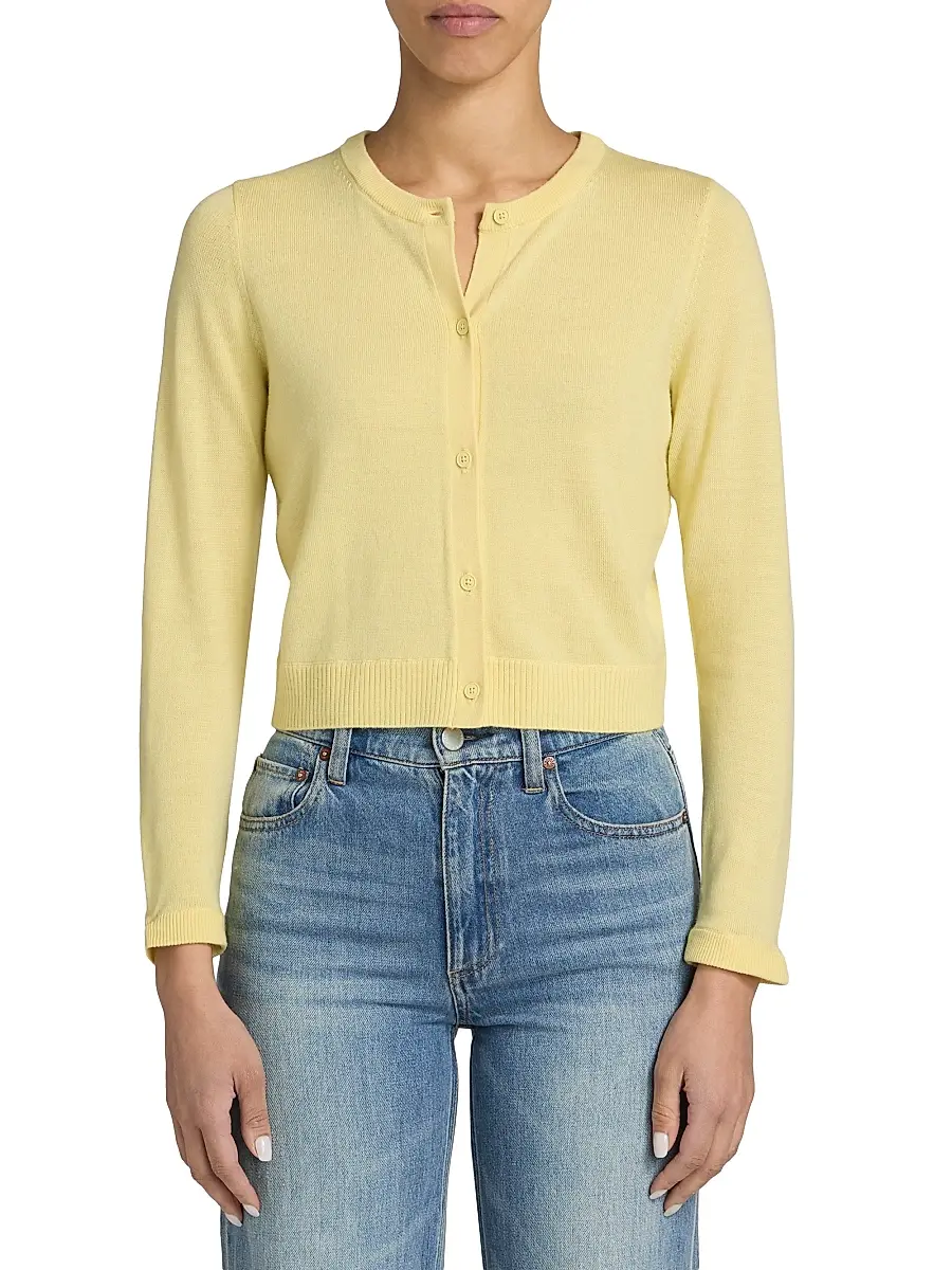 Alice + Olivia Women's Dollie Cotton Collared Cardigan | Thumbnail 6 Alice + Olivia Women's Dollie Cotton Collared Cardigan | Thumbnail 6