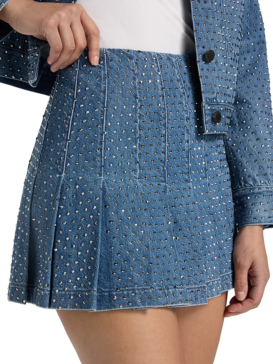 Alice + Olivia Women's Carter Embellished Pleated Miniskirt | Thumbnail 6 Alice + Olivia Women's Carter Embellished Pleated Miniskirt | Thumbnail 6
