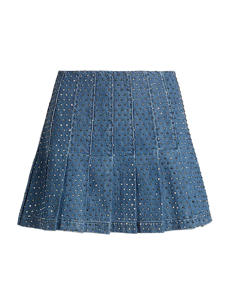 Alice + Olivia Women's Carter Embellished Pleated Miniskirt
