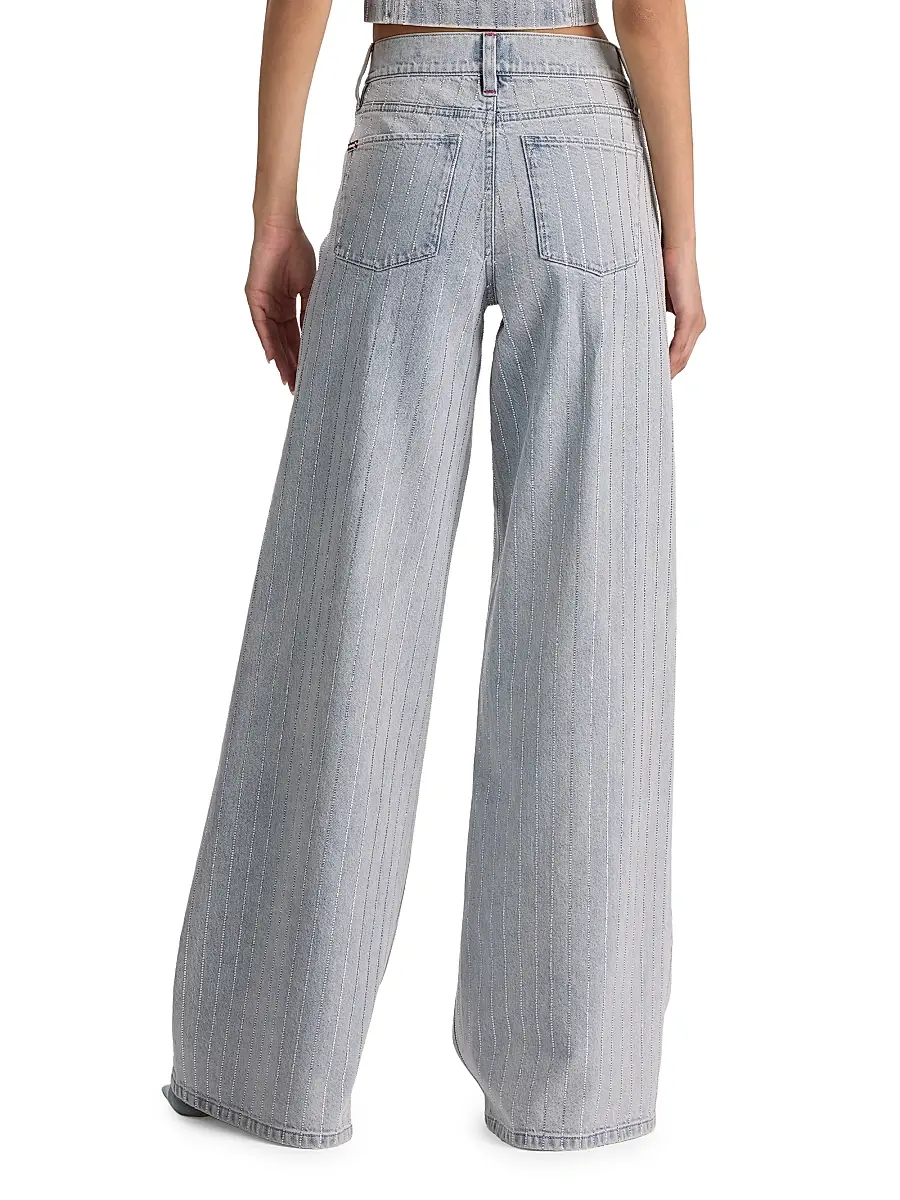 Alice + Olivia Women's Embellished Wide-Leg Jeans | Thumbnail 5 Alice + Olivia Women's Embellished Wide-Leg Jeans | Thumbnail 5