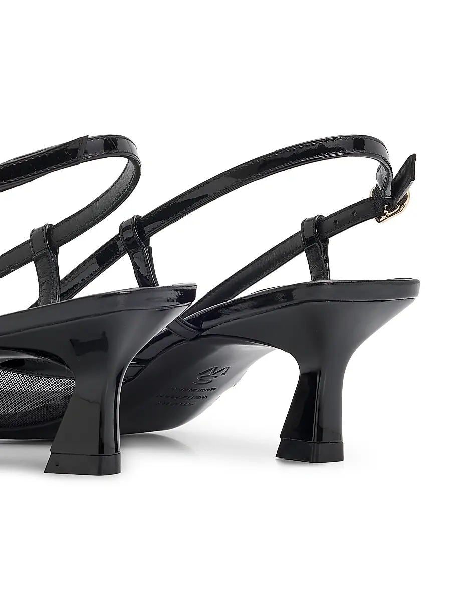 Stuart Weitzman Women's Vinnie 50MM Mesh Kitten-Heel Slingback Pumps | Thumbnail 3 Stuart Weitzman Women's Vinnie 50MM Mesh Kitten-Heel Slingback Pumps | Thumbnail 3