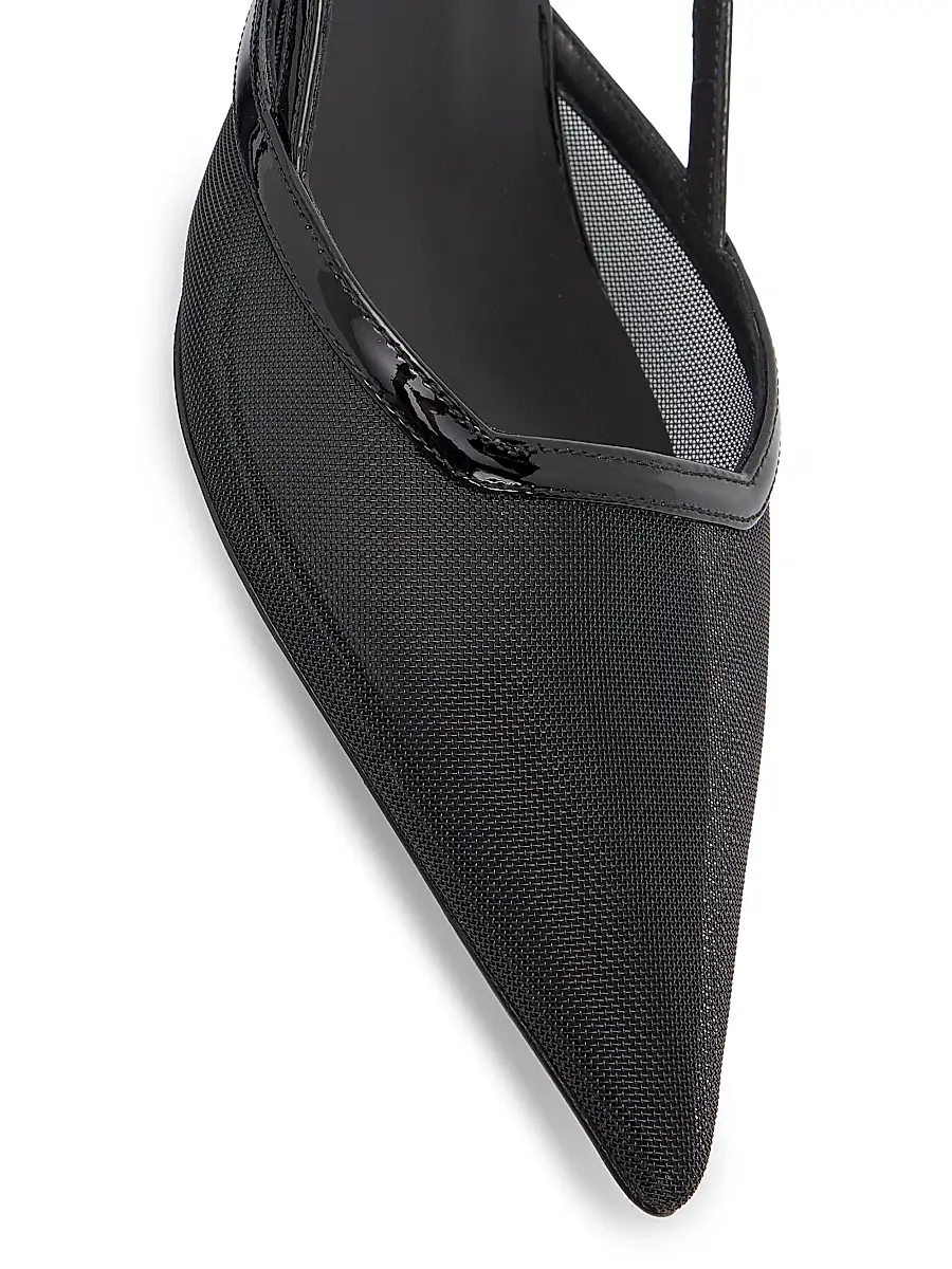 Stuart Weitzman Women's Vinnie 50MM Mesh Kitten-Heel Slingback Pumps | Thumbnail 6 Stuart Weitzman Women's Vinnie 50MM Mesh Kitten-Heel Slingback Pumps | Thumbnail 6