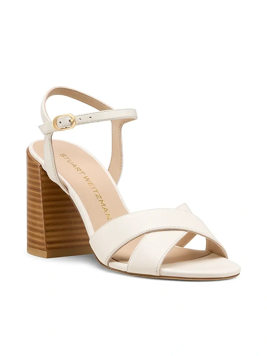 Stuart Weitzman Women's Alyssa 85MM Leather Block-Heel Sandals | Thumbnail 2 Stuart Weitzman Women's Alyssa 85MM Leather Block-Heel Sandals | Thumbnail 2
