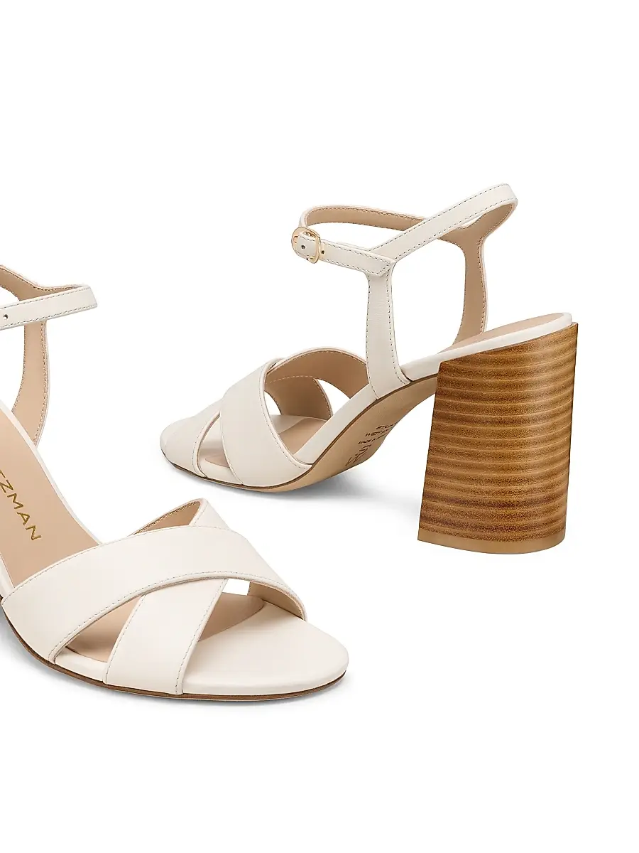 Stuart Weitzman Women's Alyssa 85MM Leather Block-Heel Sandals | Thumbnail 5 Stuart Weitzman Women's Alyssa 85MM Leather Block-Heel Sandals | Thumbnail 5