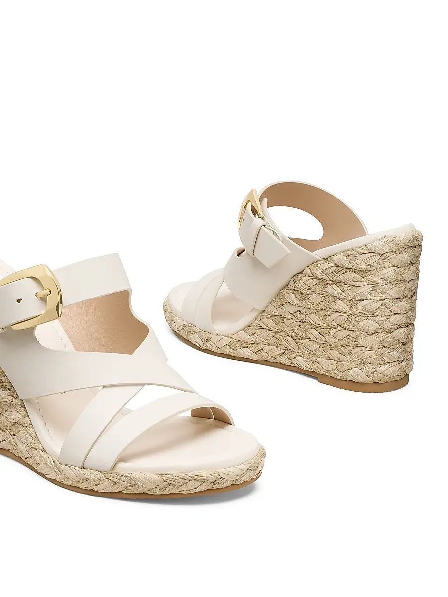 Stuart Weitzman Women's Sai 105MM Leather Espadrille Wedge Sandals | Thumbnail 4 Stuart Weitzman Women's Sai 105MM Leather Espadrille Wedge Sandals | Thumbnail 4