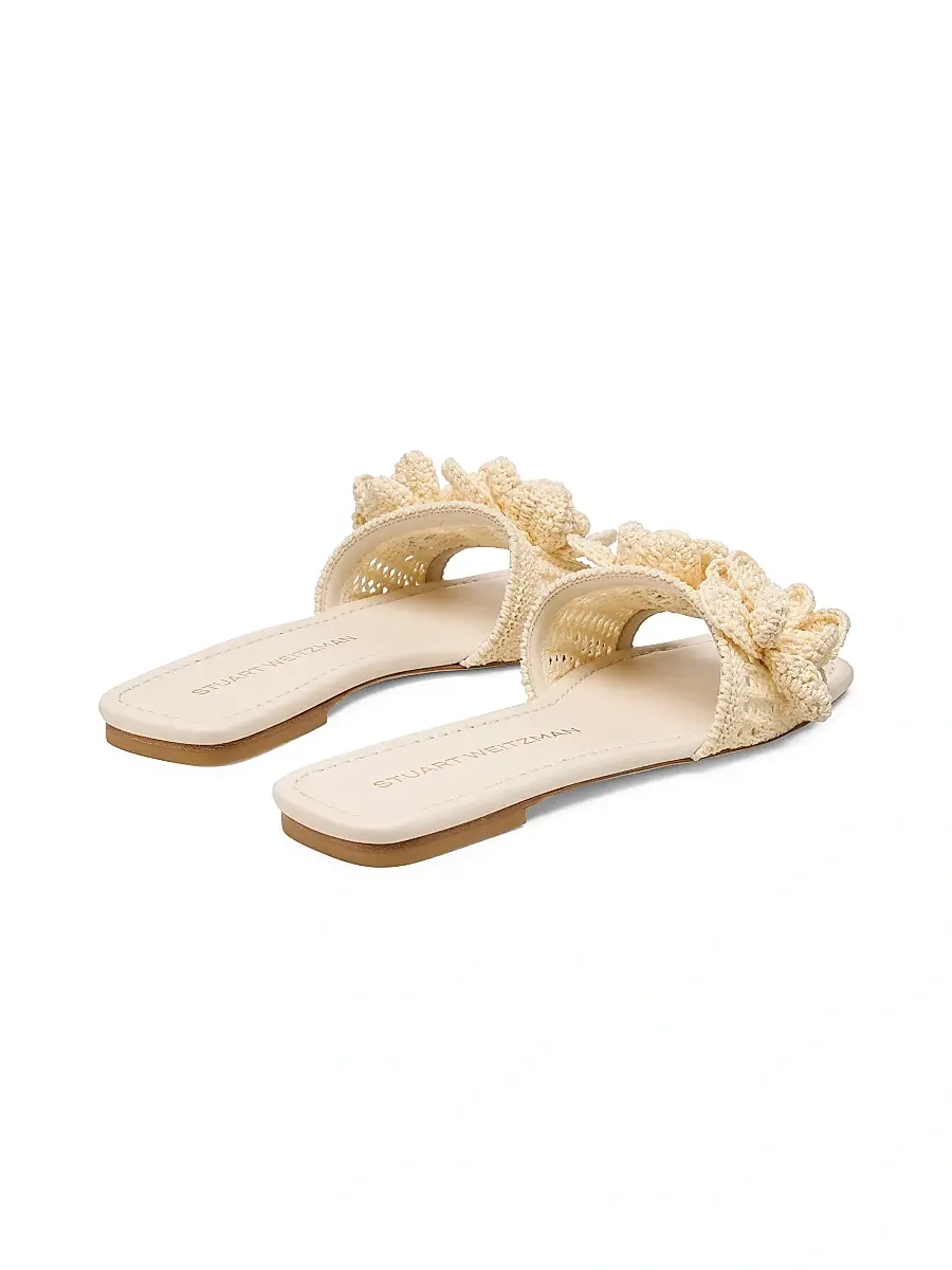 Stuart Weitzman Women's Lotus Crocheted Sandals | Thumbnail 3 Stuart Weitzman Women's Lotus Crocheted Sandals | Thumbnail 3