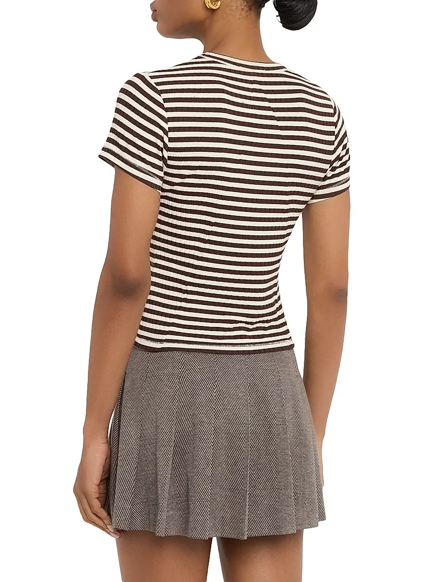 rag & bone Women's Luca Striped Baby T-Shirt | Thumbnail 4 rag & bone Women's Luca Striped Baby T-Shirt | Thumbnail 4