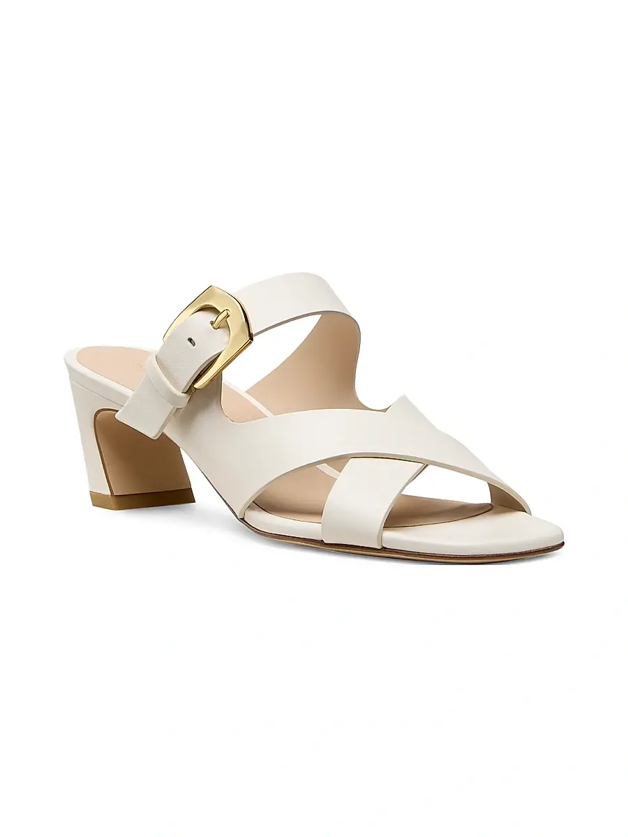 Stuart Weitzman Women's Sai 50MM Leather Block-Heel Sandals | Thumbnail 2 Stuart Weitzman Women's Sai 50MM Leather Block-Heel Sandals | Thumbnail 2