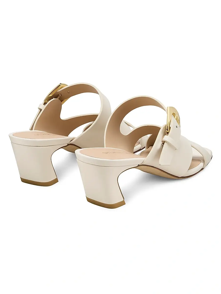 Stuart Weitzman Women's Sai 50MM Leather Block-Heel Sandals | Thumbnail 3 Stuart Weitzman Women's Sai 50MM Leather Block-Heel Sandals | Thumbnail 3