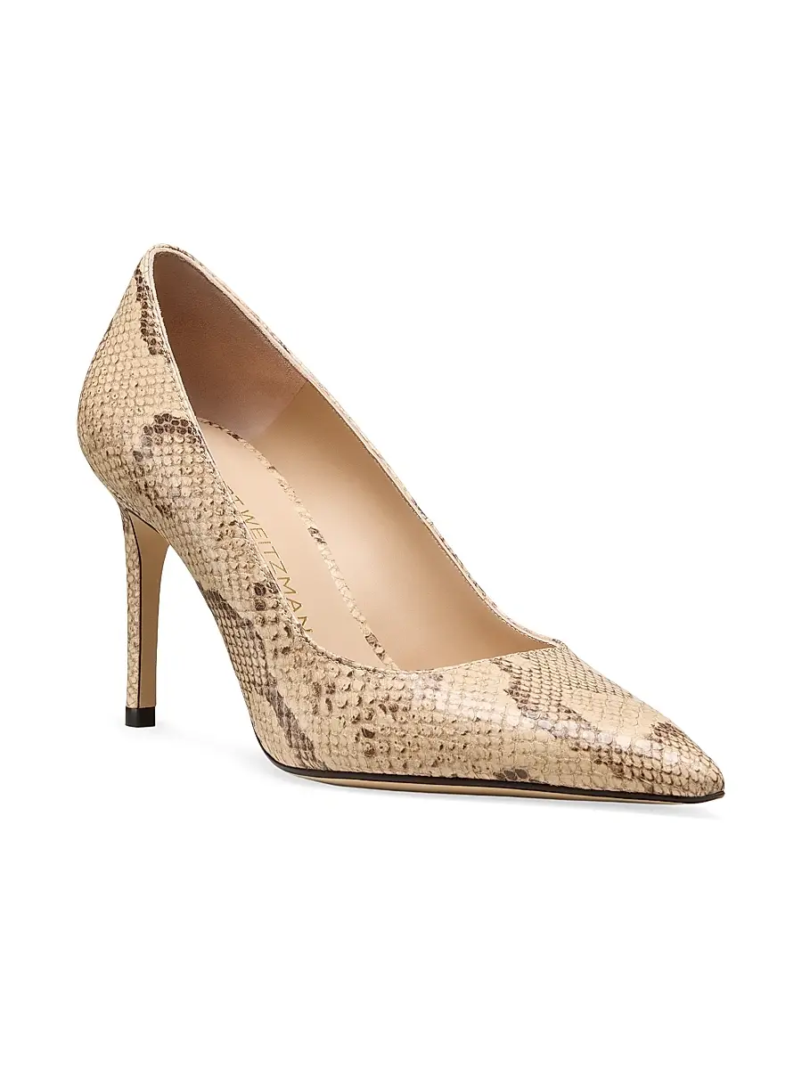 Stuart Weitzman Women's Power 85MM Snakeskin-Print Leather Pumps | Thumbnail 2 Stuart Weitzman Women's Power 85MM Snakeskin-Print Leather Pumps | Thumbnail 2