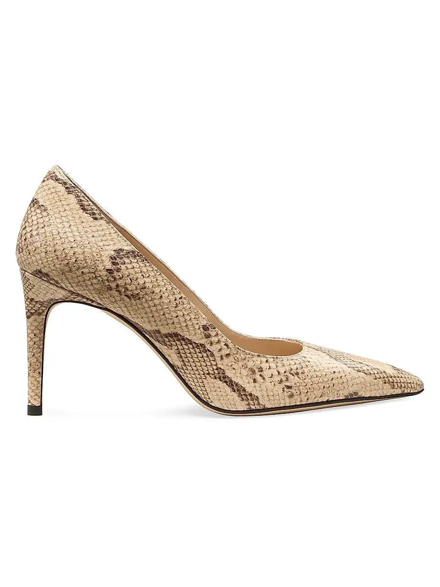 Women's Power 85MM Snakeskin-Print Leather Pumps
