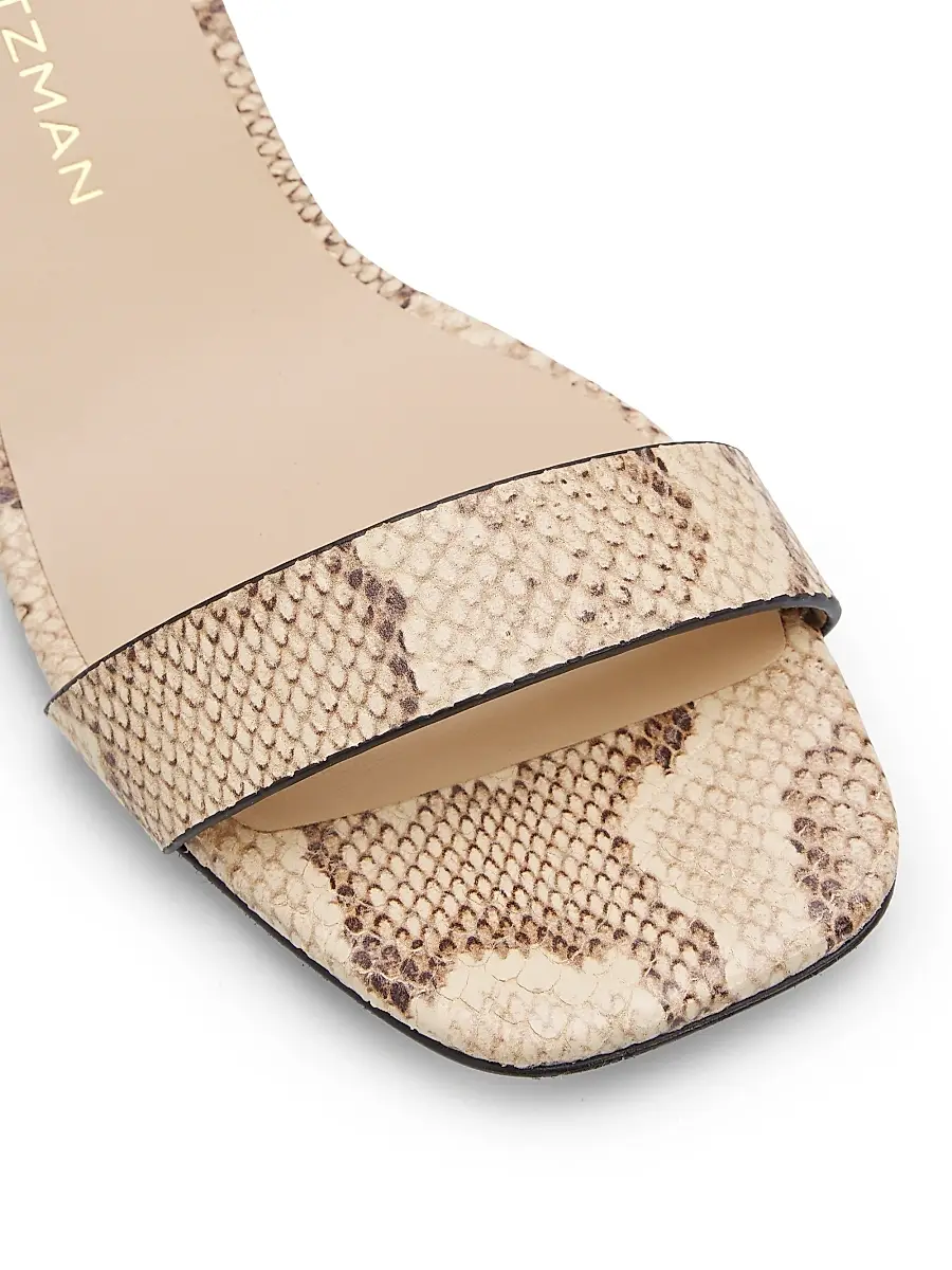 Stuart Weitzman Women's Sai 50MM Snake-Embossed Leather Block-Heel Sandals | Thumbnail 6 Stuart Weitzman Women's Sai 50MM Snake-Embossed Leather Block-Heel Sandals | Thumbnail 6