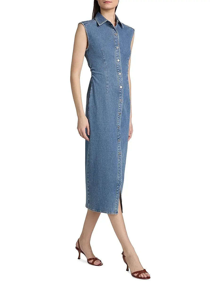 rag & bone Women's Airflex Leah Denim Midi-Dress | Thumbnail 2 rag & bone Women's Airflex Leah Denim Midi-Dress | Thumbnail 2