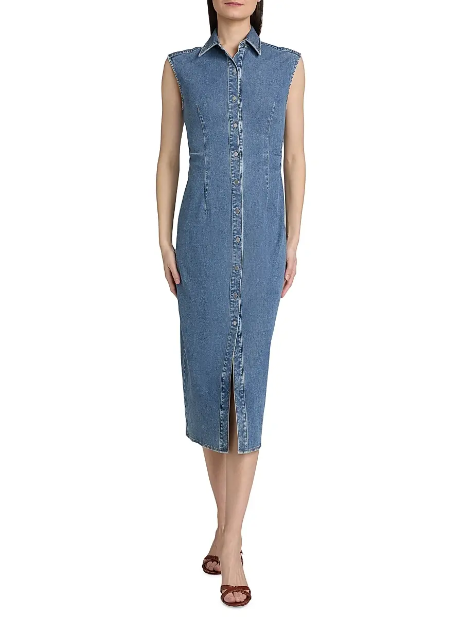 rag & bone Women's Airflex Leah Denim Midi-Dress | Thumbnail 3 rag & bone Women's Airflex Leah Denim Midi-Dress | Thumbnail 3