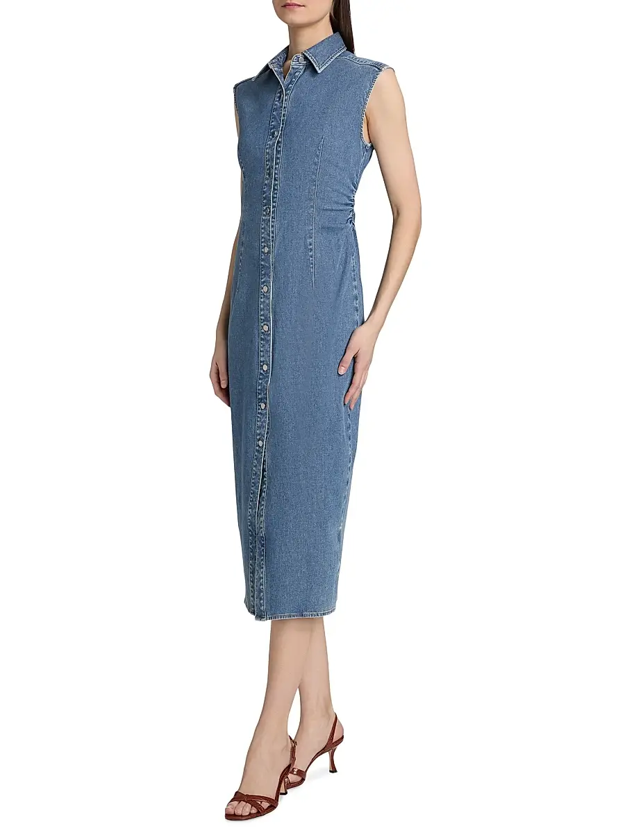rag & bone Women's Airflex Leah Denim Midi-Dress | Thumbnail 4 rag & bone Women's Airflex Leah Denim Midi-Dress | Thumbnail 4