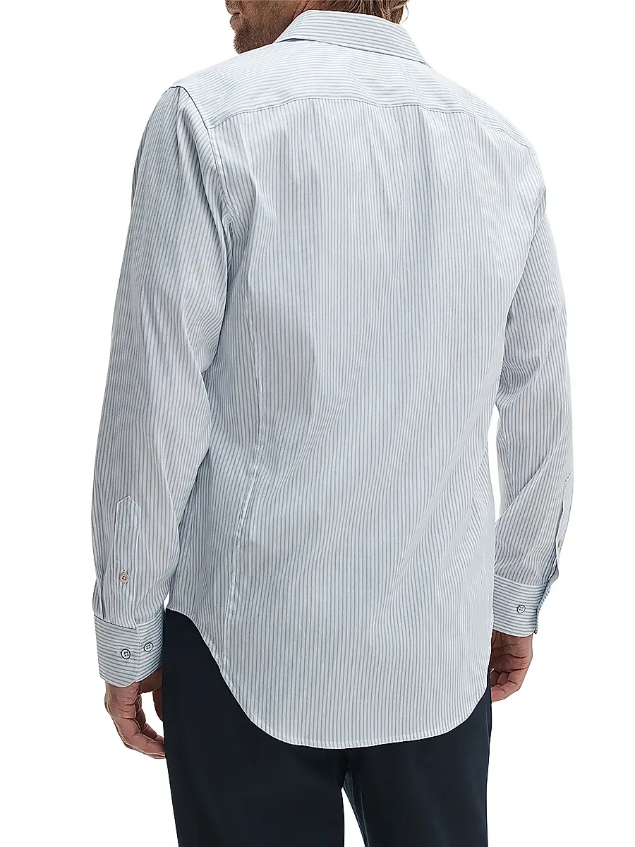 rag & bone Men's Patrick Striped Poplin Cotton-Blend Shirt | Thumbnail 5
