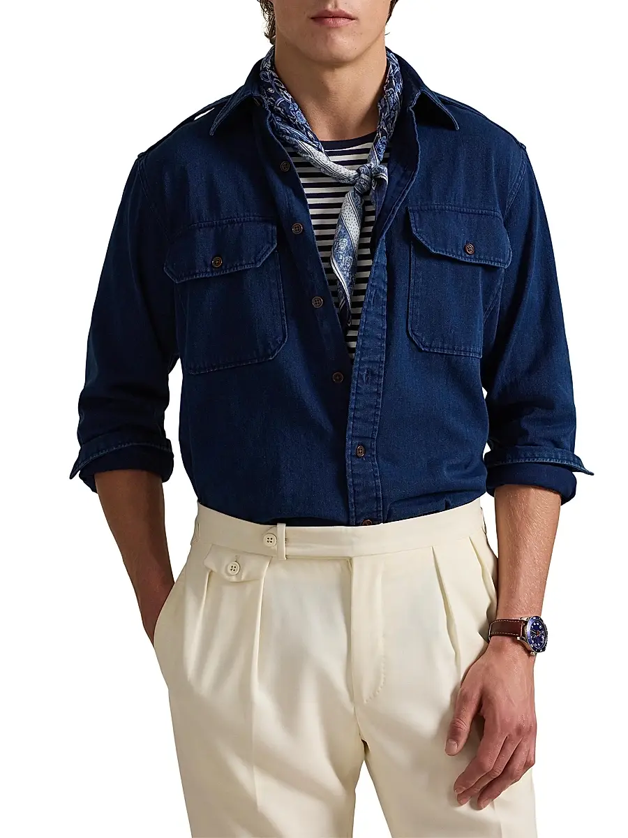 Polo Ralph Lauren Men's Cotton Denim Button-Front Shirt | Thumbnail 3 Polo Ralph Lauren Men's Cotton Denim Button-Front Shirt | Thumbnail 3