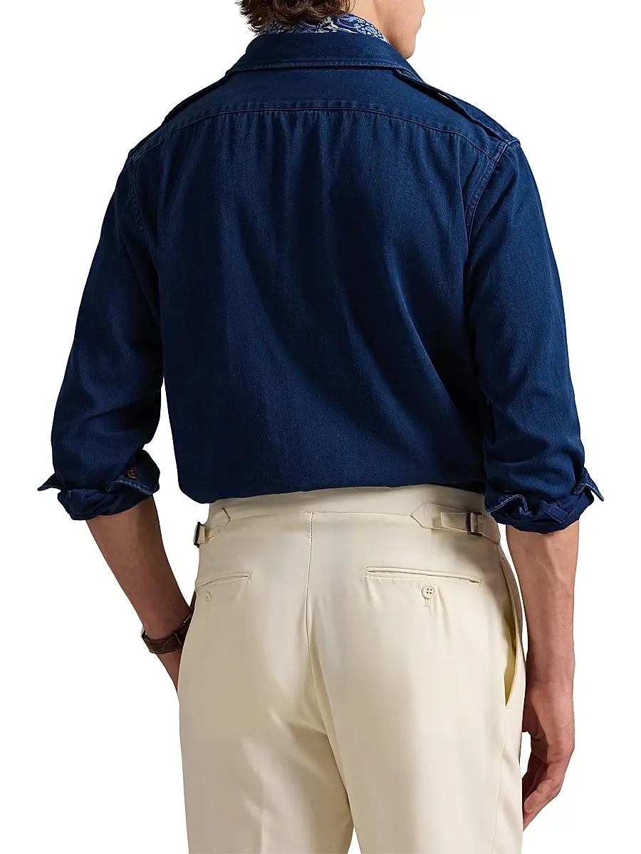Polo Ralph Lauren Men's Cotton Denim Button-Front Shirt | Thumbnail 4 Polo Ralph Lauren Men's Cotton Denim Button-Front Shirt | Thumbnail 4