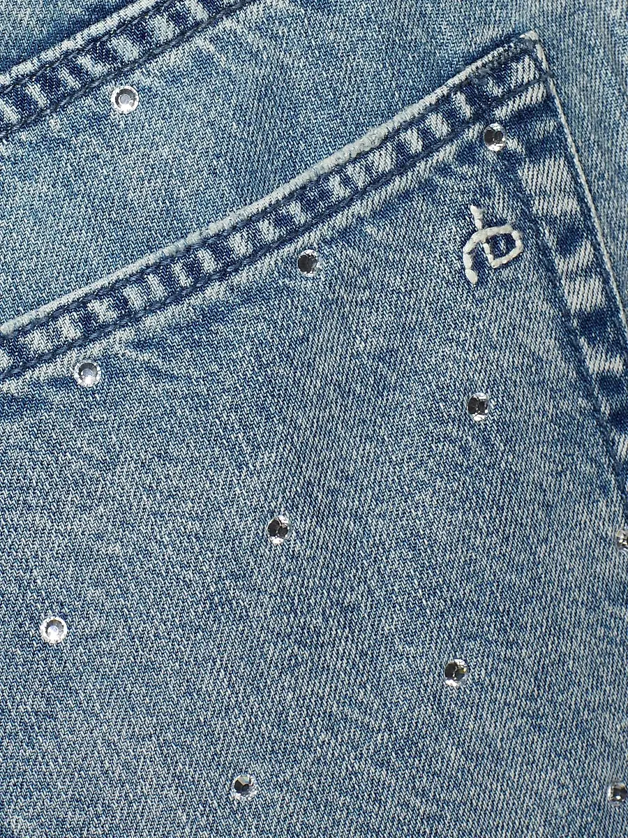 rag & bone Women's Logan Rhinestone Featherweight Wide-Leg Jeans | Thumbnail 7 rag & bone Women's Logan Rhinestone Featherweight Wide-Leg Jeans | Thumbnail 7