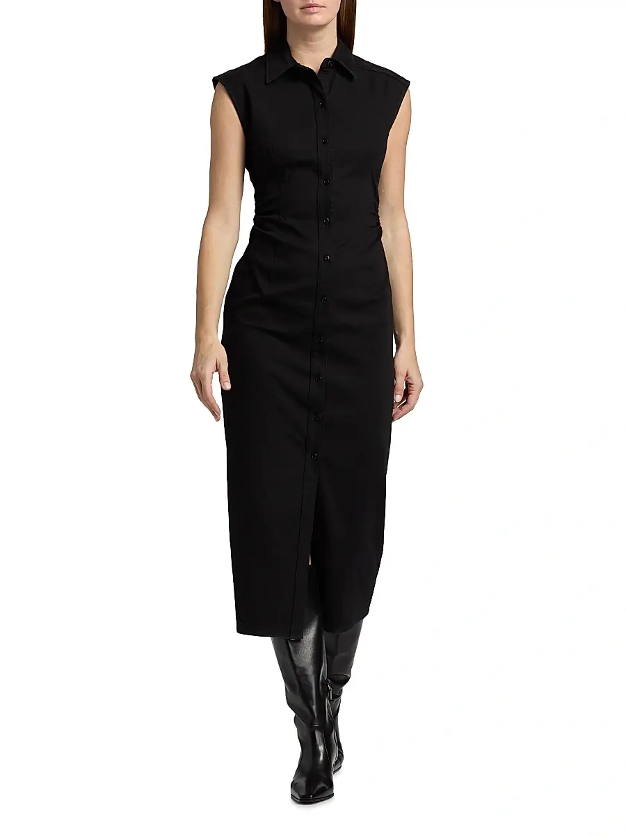 rag & bone Women's Airflex Leah Denim Midi-Dress | Thumbnail 2 rag & bone Women's Airflex Leah Denim Midi-Dress | Thumbnail 2