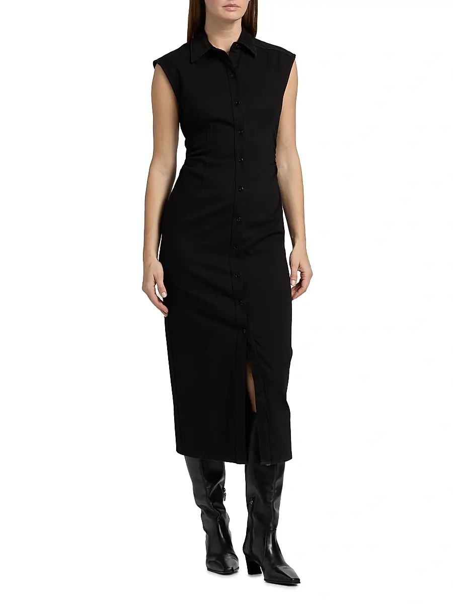 rag & bone Women's Airflex Leah Denim Midi-Dress | Thumbnail 3 rag & bone Women's Airflex Leah Denim Midi-Dress | Thumbnail 3