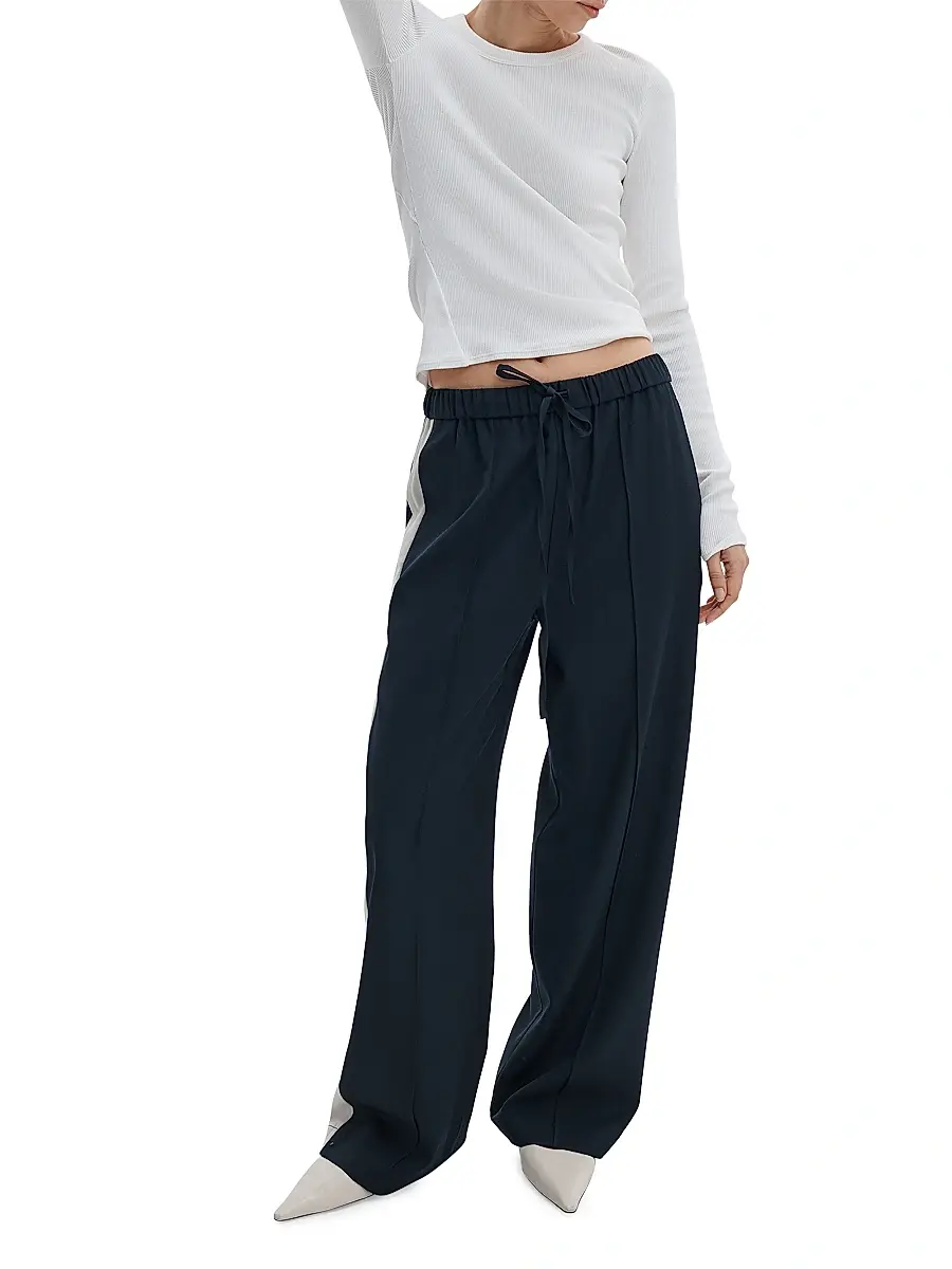 rag & bone Women's The Essential Rib-Knit Long-Sleeve Crewneck T-Shirt | Thumbnail 2
