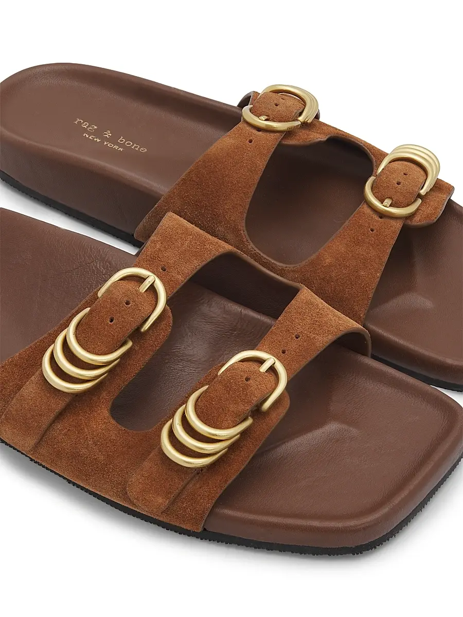 rag & bone Women's Rue Buckle Suede Slides | Thumbnail 5 rag & bone Women's Rue Buckle Suede Slides | Thumbnail 5