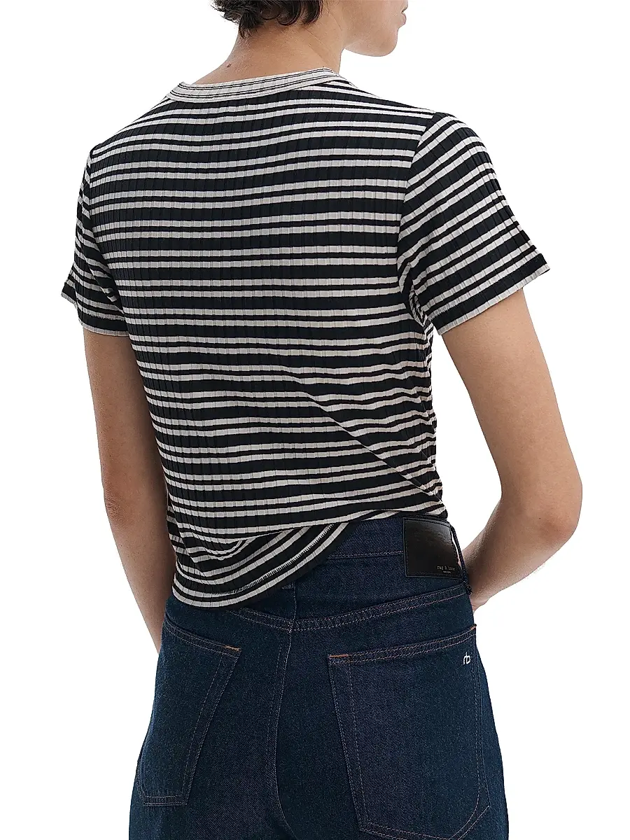 rag & bone Women's Luca Stripe Contrast T-Shirt | Thumbnail 4