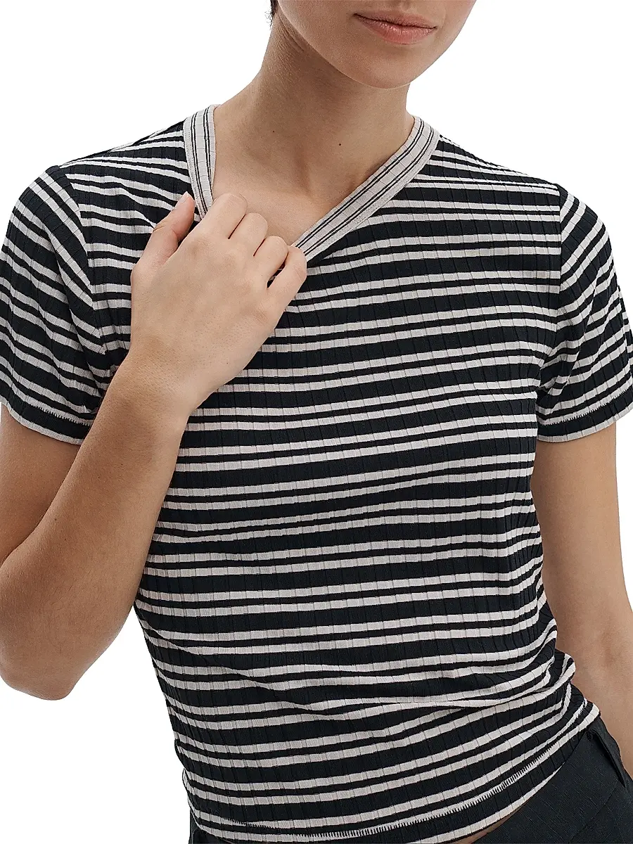 rag & bone Women's Luca Stripe Contrast T-Shirt | Thumbnail 6