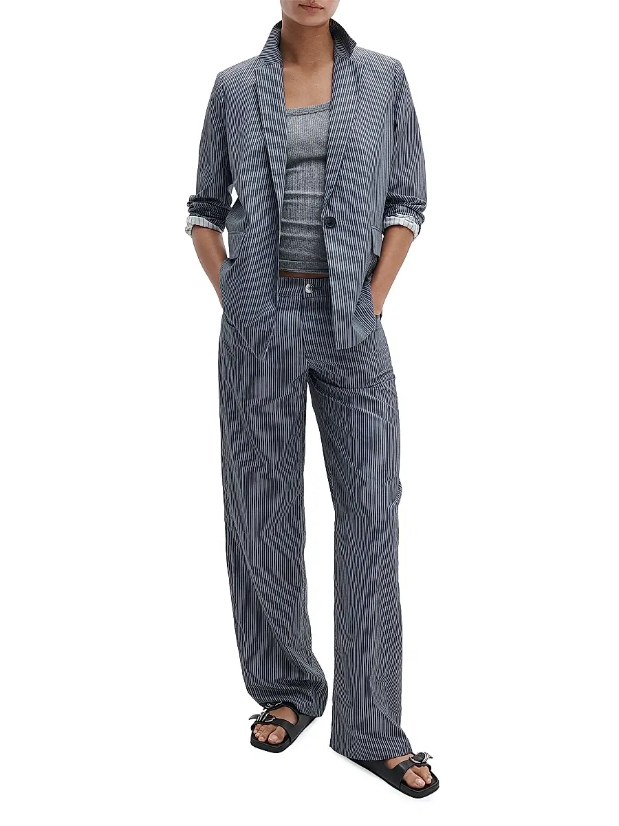 rag & bone Women's Jennie Striped Poplin Blazer | Thumbnail 2