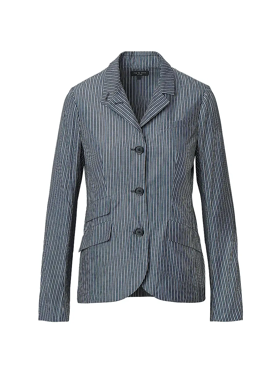 rag & bone Women's Jennie Striped Poplin Blazer