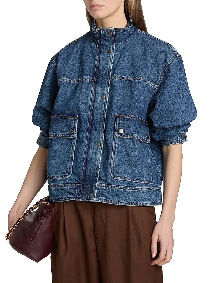 rag & bone Women's Sophia Stand Collar Denim Jacket | Thumbnail 3 rag & bone Women's Sophia Stand Collar Denim Jacket | Thumbnail 3